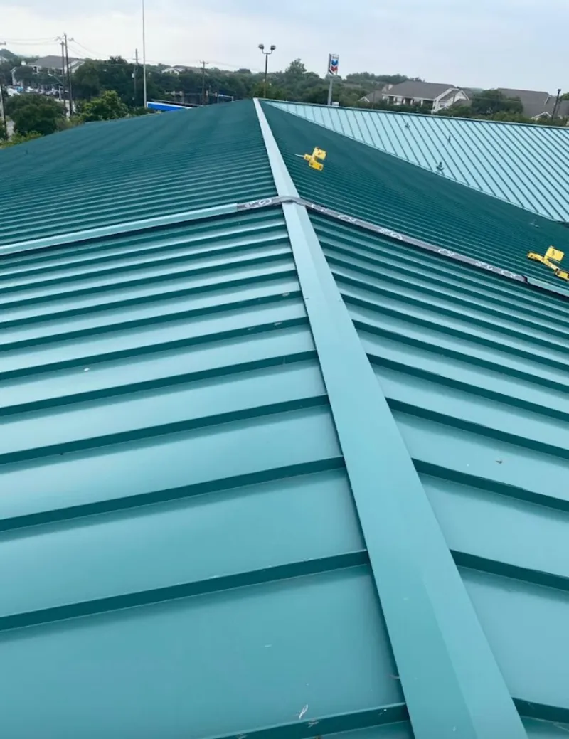 Green commercial metal roof ridge and valley for Metal Roof Repair in Lynwood